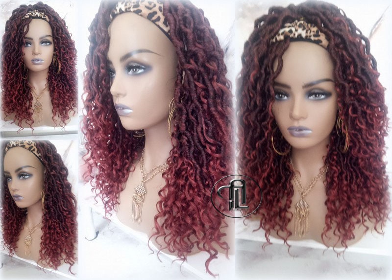 Headband Goddess Locs Braid Wig 350 Ombre Mermaid Boho curly bohemian braids Gradient Hair Short Curly 14 16in