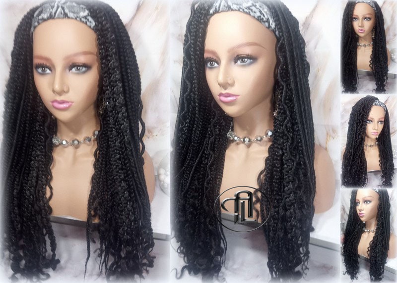 Braids Dreads Mix Headband Wig Black Set Twist Soft Crochet Boho Dread Braid Set Bohemian extensions