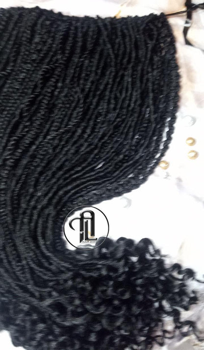 Hair Extensions Wavy Curly SE 75 Piece Kit Goth Mixed  Witch Boho Dread Braid Hair Textured Nordic Black Dreadlock 1b braids twist plaits