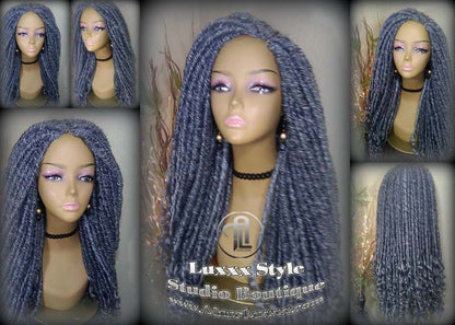 Big Large Fluffy Loc Wig Storm Silver Grey Gray 44 51 Gypsy Bohemian Boho Goddess Faux Dread Locs Wig Coplay Platinum Metallic Chrome Hair