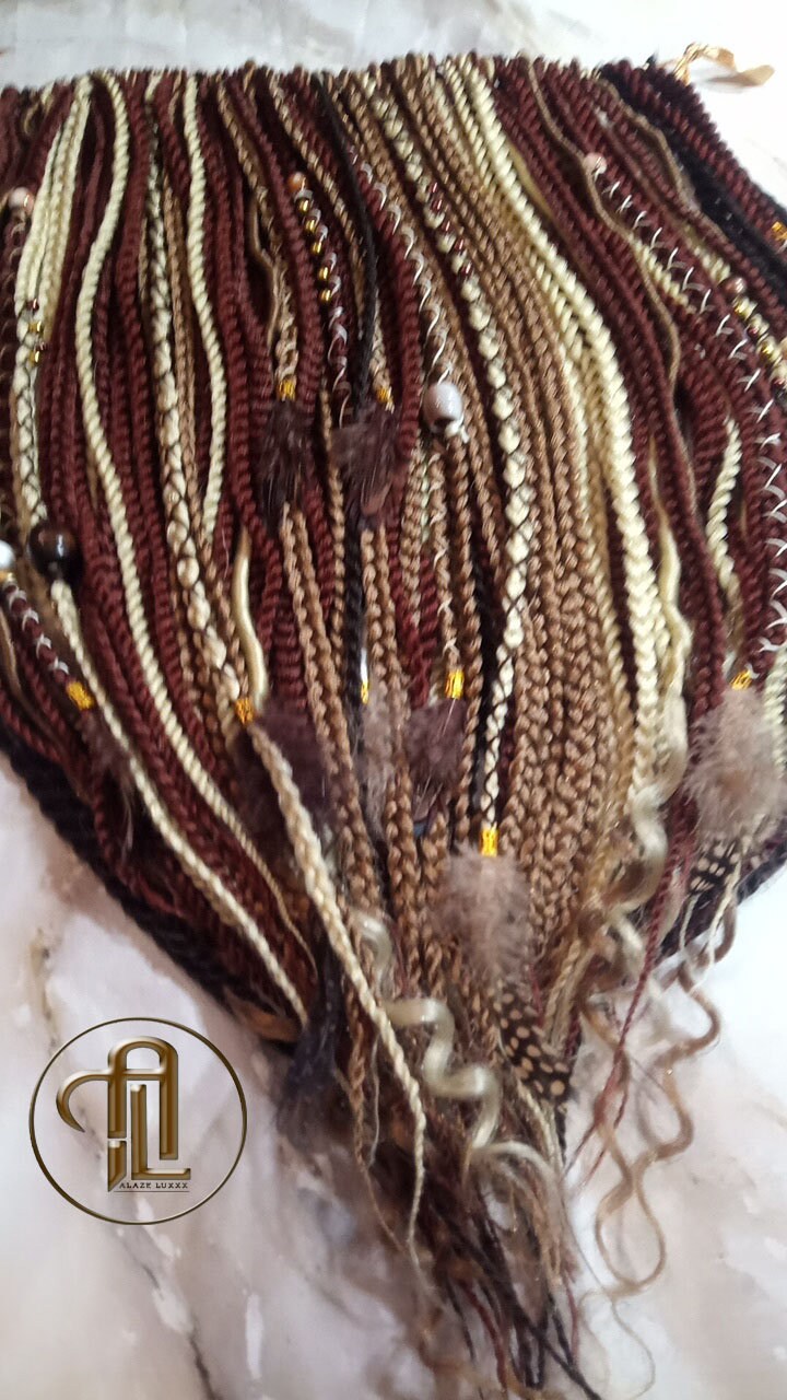 Ginger Blonde Single End SE Braid Plaits Twist Set 100 Piece Set Kit Crochet Boho Mermaid Dread Hair Wrap Extensions Single Loop Dread