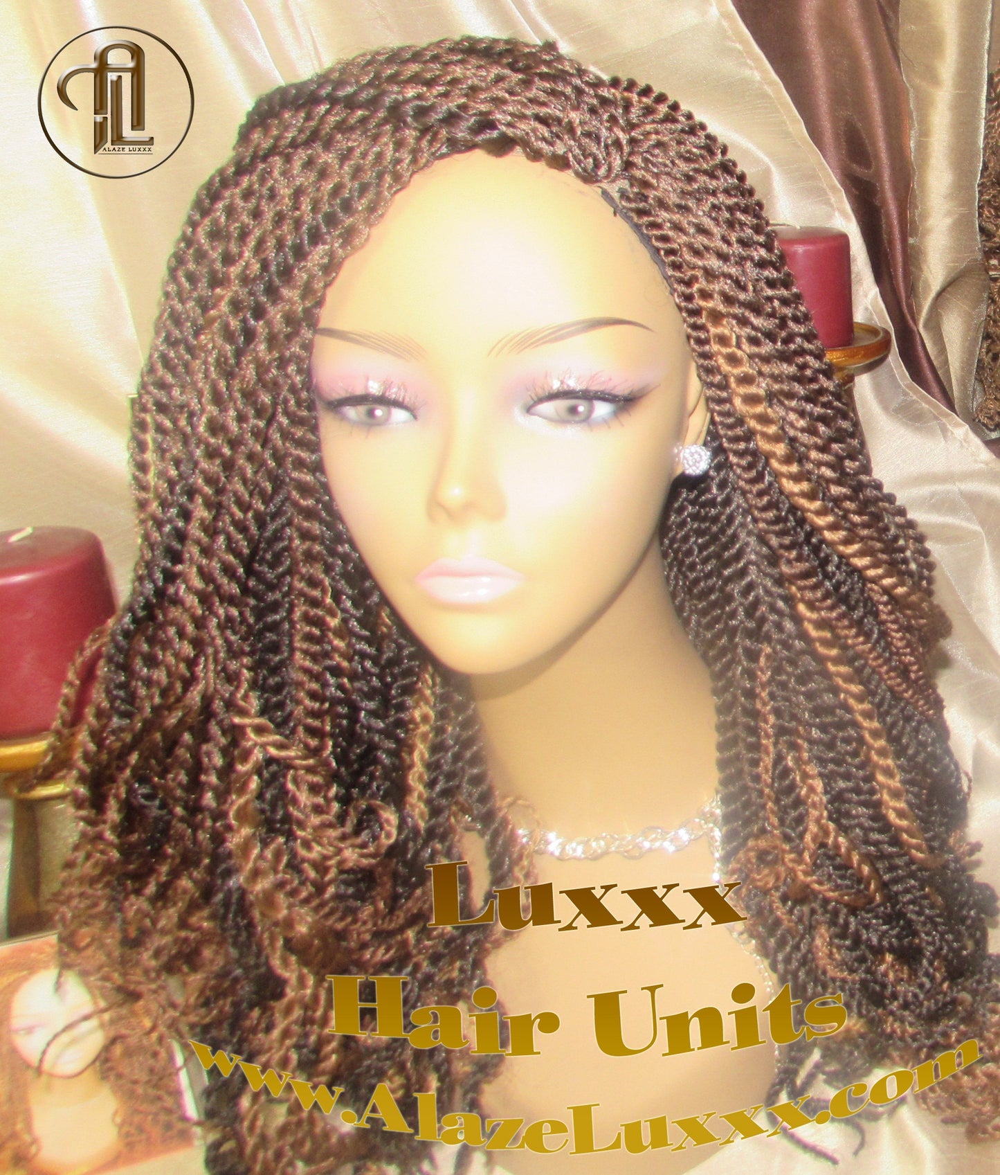 Soft Curly Kinky Twist Wig Unit Ready2Ship: 14/16' Chocolate Brown 4/27/30  2tone Alopecia Natural Kinky Marley Crochet Braided Braiding