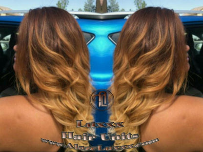Brown Honey Blonde Ombre Highlights Balayage Colorist Wig Maker Virgin Hair Unit Wig Closure Blonde Wig 27 613 platinum dark roots Alopecia