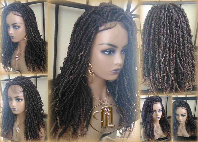 Passion Twist Short 14in Lace Closure 1B 30 Brown Mini Small Fluffy Irregular Bomb Gypsy Bohemian Boho Water Wave Hair Passion twist hair