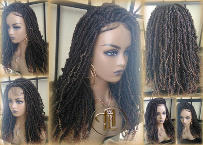 Passion Twist Short 14in Lace Closure 1B 30 Brown Mini Small Fluffy Irregular Bomb Gypsy Bohemian Boho Water Wave Hair Passion twist hair