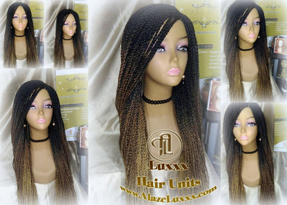 Senegalese Twist Braid Wig 26 28 Inch Long Ombre Black Brown Blonde 27 Small Crochet Braids Drag Queen Wig Synthetic Braiding Alopecia