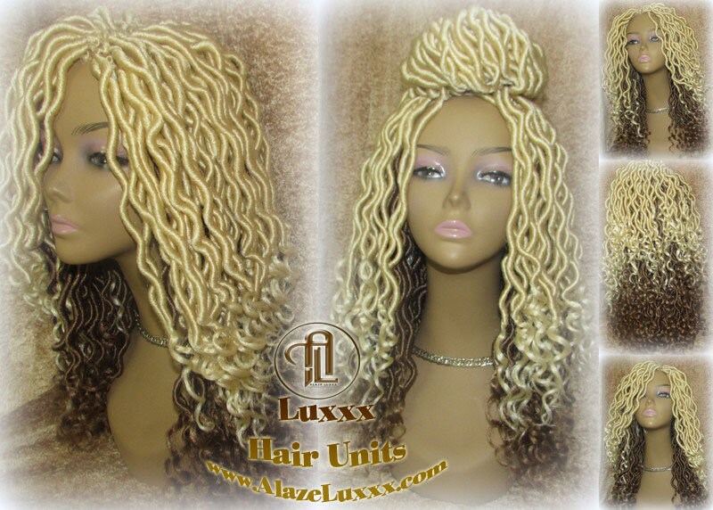 Platinum Blonde Honey Blonde Full Synthetic Dread Wig Few Criss-Crosses Wrapped Uni-Sex Wig Kawaii Gypsy Bohemian Boho Goddess Extensions