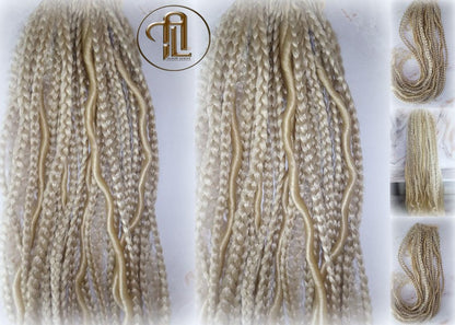 Blonde Dreads Ponytail Boho Hair 613 Braids Extension on Hairband Hair Tie, Goddess Dreadlocks On Elastic Band Synthetic Falls Renaissance