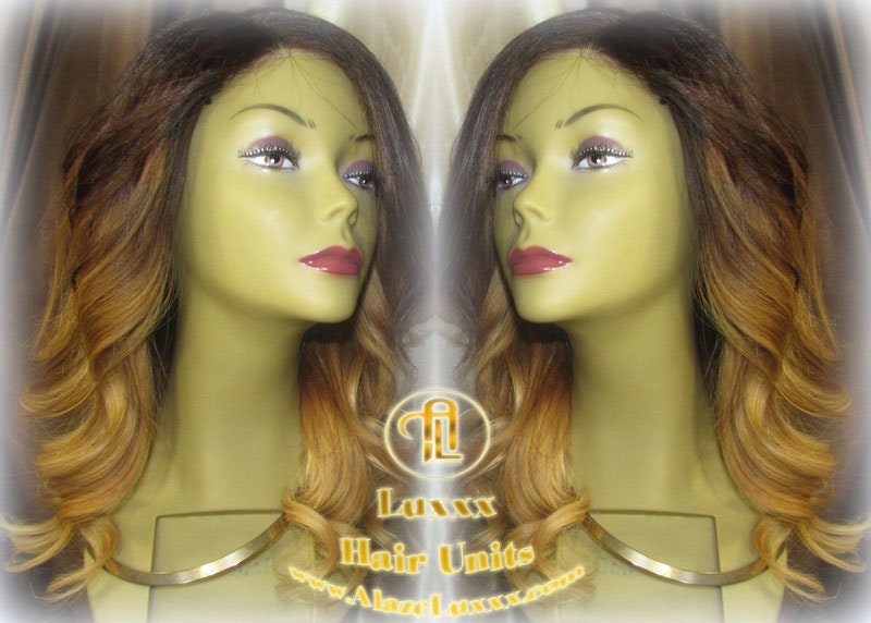 Short Brown Blonde Ombre Highlights Balayage Auburn Colorist Wig Virgin Hair Unit Wig Blonde 27 613 dark roots weave mermaid Color Melt Wig