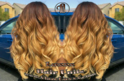 Brown Honey Blonde Ombre Highlights Balayage Colorist Wig Maker Virgin Hair Unit Wig Closure Blonde Wig 27 613 platinum dark roots Alopecia