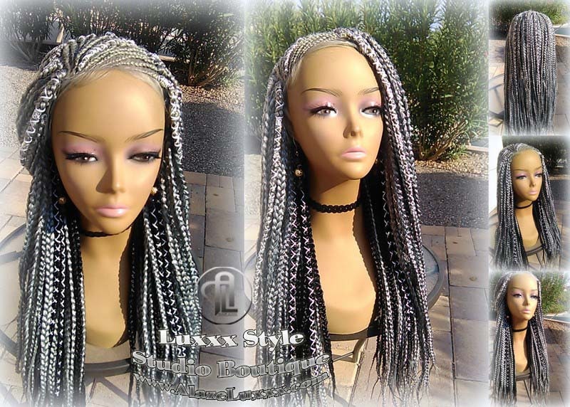 Fulani Cornrow Silver 51 Black Lemonade Braid Wig French Braids Feed in Braids Box Braids Tribal African Goddess Braids  Fulani Beyonce