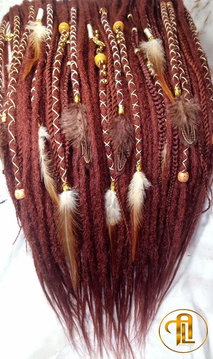 Ginger 350 Single End SE Set Kit Synthetic Soft Crochet Boho Dread Braid Hair Wraps Extensions Textured Single Loop Dread