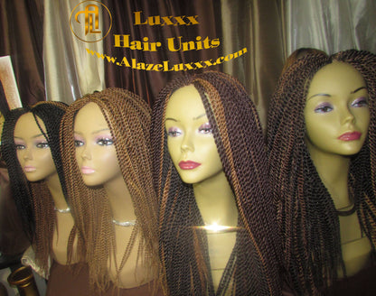 Blonde Straight Senegalese Twist Wig Unit 14' Auburn 27 30 Curly Alopecia Natural Kinky Marley Crochet Braided Braiding Wigs for cancer