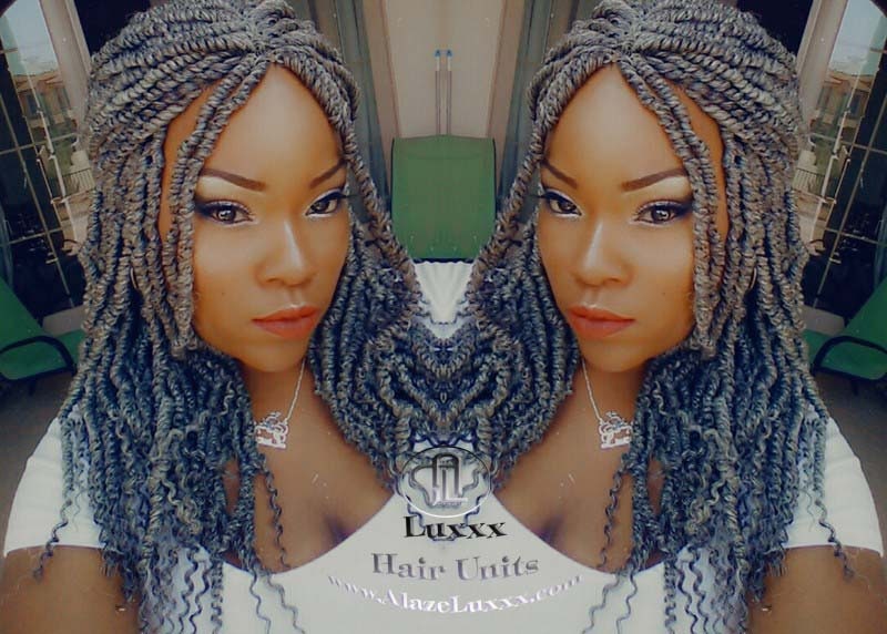 Passion Twist Mini Short Storm Small Fluffy Irregular Bomb  Passion Twist Hair Storm 44 51 Grey Gray Silver  Gypsy Bohemian Boho Water Wave