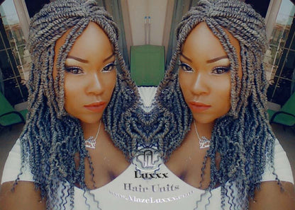 Passion Twist Mini Short Storm Small Fluffy Irregular Bomb  Passion Twist Hair Storm 44 51 Grey Gray Silver  Gypsy Bohemian Boho Water Wave