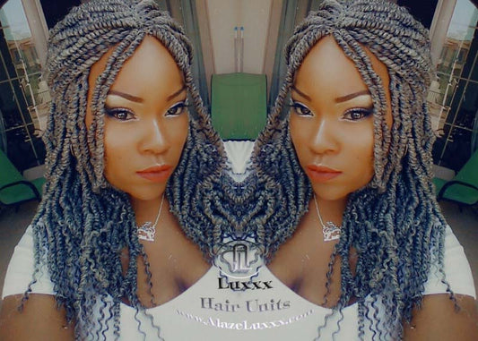 Passion Twist Mini Short Storm Small Fluffy Irregular Bomb  Passion Twist Hair Storm 44 51 Grey Gray Silver  Gypsy Bohemian Boho Water Wave