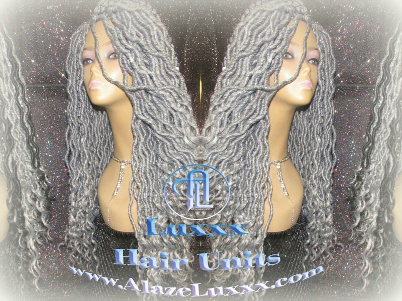 Silver Storm Hair Grey Gray 44 51 Platinum Festival Hair Braids Gypsy Passion Twist Goddess Faux Dread Locs Wig Unit Cosplay Crochet Braids