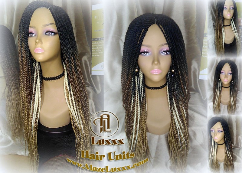 Senegalese Twist Braid Wig 26 28 Inch Long Ombre Black Brown Blonde 27 613 Small Crochet Braids Drag Queen Wig Synthetic Braiding Alopecia