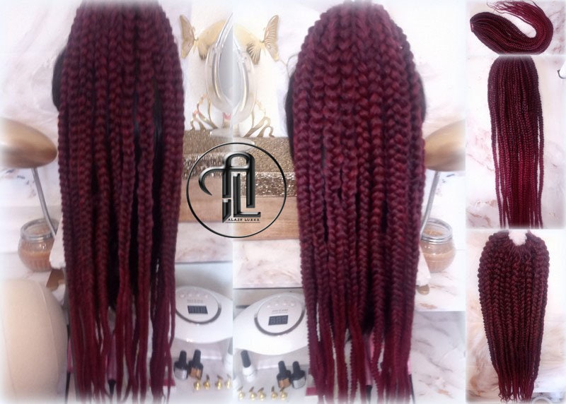 Viking Ponytail Hair Fall Extensions Ombre Black Red Burgundy Elements Accents Feathers box braids hair scrunchie Butterfly Jungle Braids