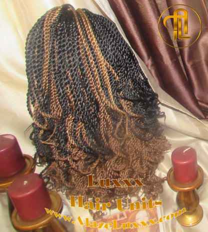 Braided Wigs Curly Senegalese Twist Wig Unit! 14' Black Auburn 1B 30 Alopecia Natural Kinky Marley Crochet Box Braid Braided Braiding Wig