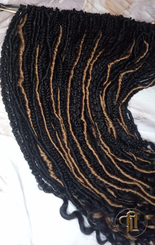 Hippy Black Honey Blonde 27 Single Ended SE 75 Piece Set Kit Goth Mixed Soft Witch Boho Dread Braid Hair Wraps Extensions Textured