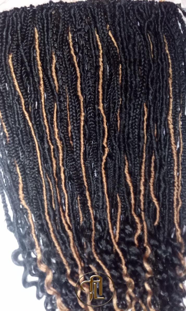Hippy Black Honey Blonde 27 Single Ended SE 75 Piece Set Kit Goth Mixed Soft Witch Boho Dread Braid Hair Wraps Extensions Textured