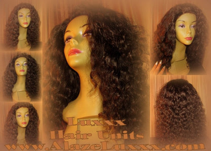 Virgin Hair Curly 18' Gorgeous Custom Unit Lace Front  Celebrity Wigs  Wig Look Brazilian Malaysian or Peruvian Big Virgin Hair Curly Hair