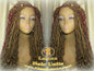 Marley Goddess Crochet Synthetic Dread Dred Loc Lock Wig Red Burgundy 530 Ombre Gold honey blonde 27 Box Braids Kinky Twist Hair Braided Wig