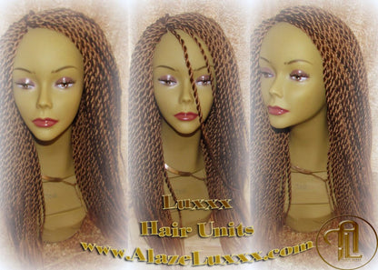 Auburn '14 #30 Handmade Senegalese Twist Wig Unit! Glueless Medium Kinky Twists Box Braid Wigs Havana Straight Ready to ship