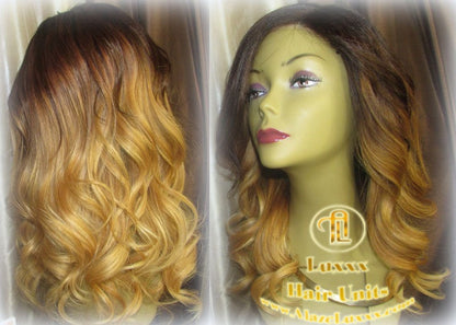 Short Brown Blonde Ombre Highlights Balayage Auburn Colorist Wig Virgin Hair Unit Wig Blonde 27 613 dark roots weave mermaid Color Melt Wig