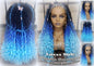 Headband Wig Blue Ombre Gradient Goddess Faux Locs Dreadlock Wig Mermaid curly long winter summer braids wig Blue Rainbow Wig Drag Queen Wig
