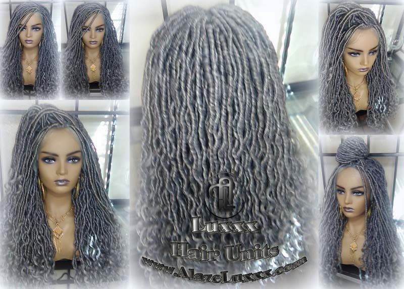 Lace Frontal Goddess Faux Dread Loc Lace Straight Storm Silver Grey Gray 44 51 Boho Gypsy Wavy Lock Crochet
