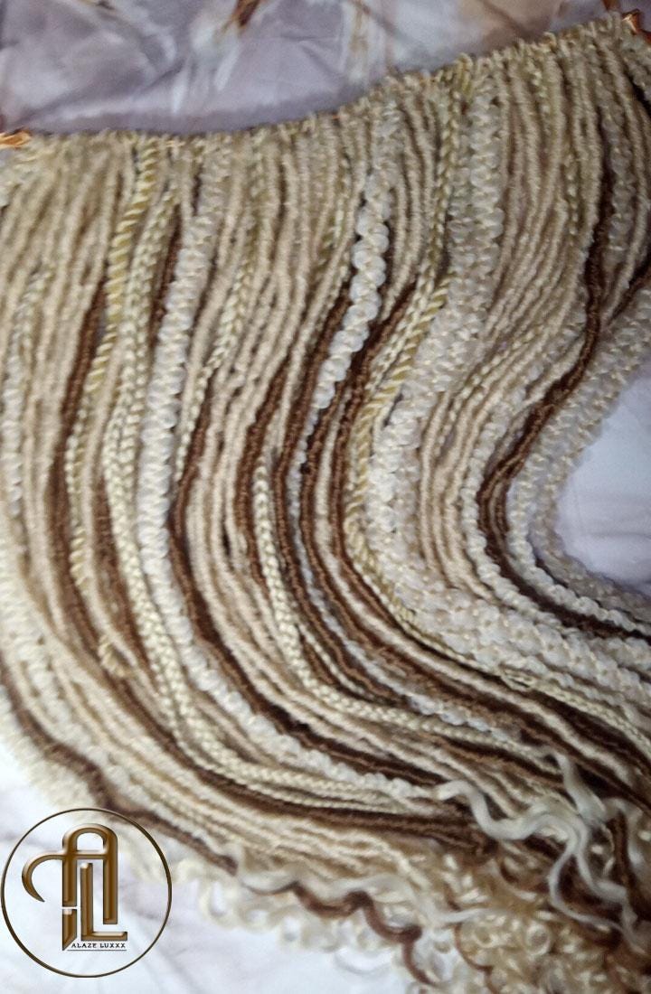 Single End white honey blonde 613 27 SE 75 Piece Set Straight wavy dreads textured braid Bohemian synthetic dreadlock Soft Boho  Extension
