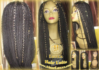 Black Box Braid Wig Lace Baby Hair Large Medium! Long Straight Goddess Braids Lace Wig Xpressions Hair
