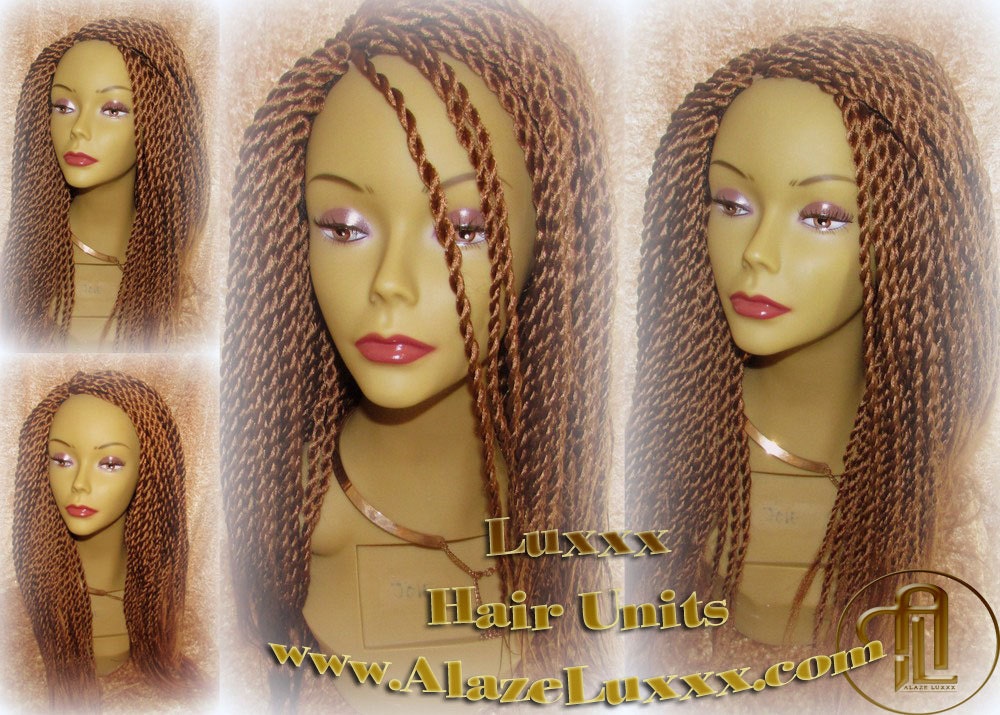 Auburn '14 #30 Handmade Senegalese Twist Wig Unit! Glueless Medium Kinky Twists Box Braid Wigs Havana Straight Ready to ship