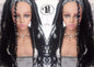 Black 1B Headband Wig Braids Dreads Mix Set Twist Soft Crochet Boho Dread Braid Set Bohemian extensions Goddess Faux Locs Partial Dreads Wig