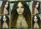 Box Braid Boho Short Curly Wig 14in Brown Auburn 30 27 Honey blonde Distressed Goddess Box Braids Loose Curly Hair Ready to ship