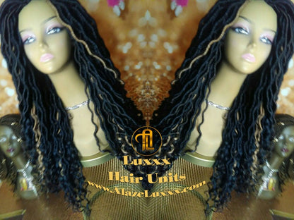 Dread Wig  Wavy Black Dreads 1B Honey Blonde 27 Gypsy Faux Synthetic Nu Goth New Marley Wool Dred Lock Carnival Hair Bohemian Boho Goddess