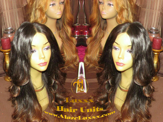 Ombre Virgin Hair Unit! 22 In' Long Brown #30 4x4 Closure Custom Color Lace Front Celebrity Wigs Ciara Wig Look