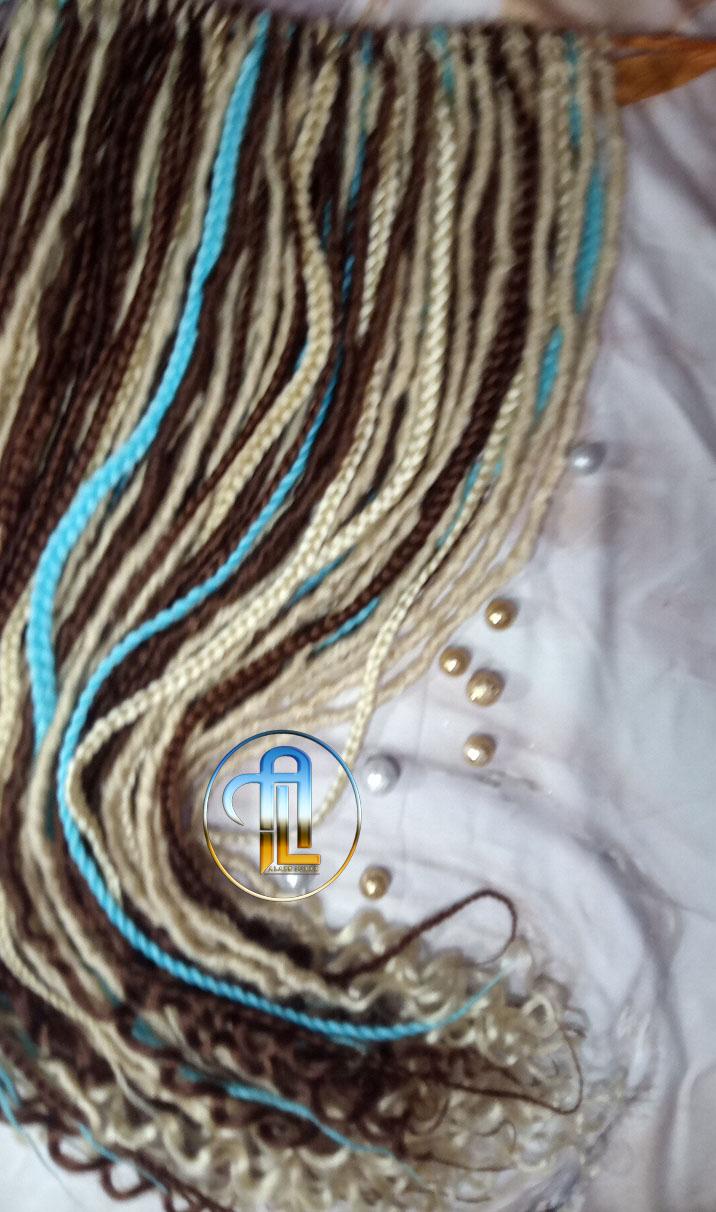 Brown Blonde Blue Set Soft boho Bohemian dreadlocks textured braids wavy dreads  SE Full set Curls dreads and Braids Dragon Braids Locs