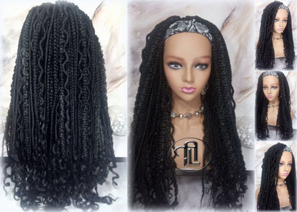 Braids Dreads Mix Headband Wig Black Set Twist Soft Crochet Boho Dread Braid Set Bohemian extensions