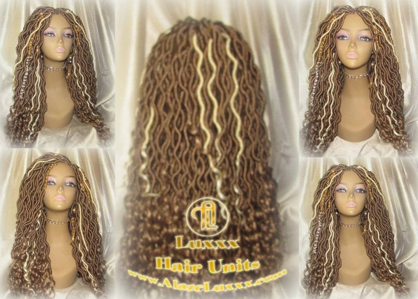 Wavy Goddess Faux Locs Blonde Honey 27 Hair Gypsy Bohemian Boho Dread Loc 613 27 DE SE Dred Lock Crochet Braided Wigs Carnival Festival Hair