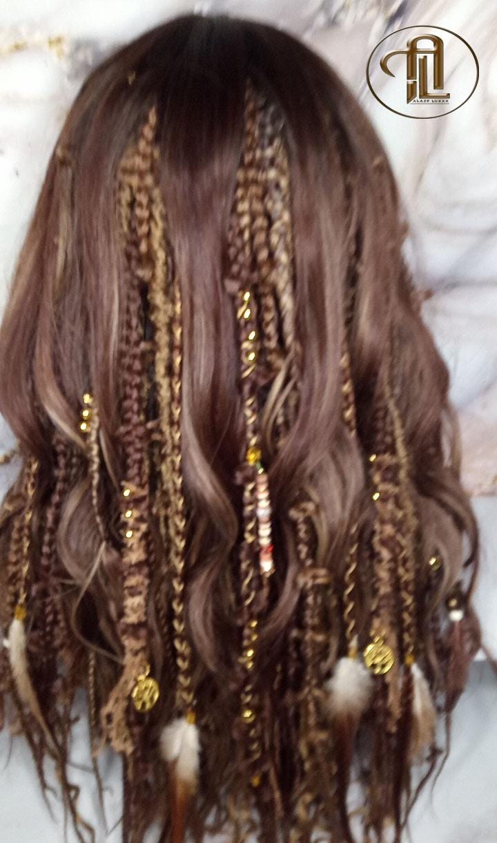 Dread Braid Full Wig Bangs Twist Soft Crochet Boho Synthetic Bohemian Dark Root Ombre Brown Blonde Long Wavy Curly Balayage Wig