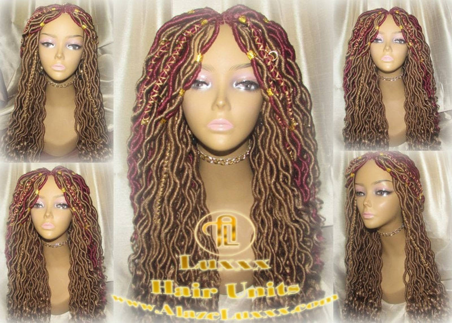 Goddess Faux Loc Wig Gold Honey Blonde 27 Marley Crochet Synthetic Dread Dred Red Burgundy 530 Ombre Box Braids Kinky Twist Hair Braided Wig