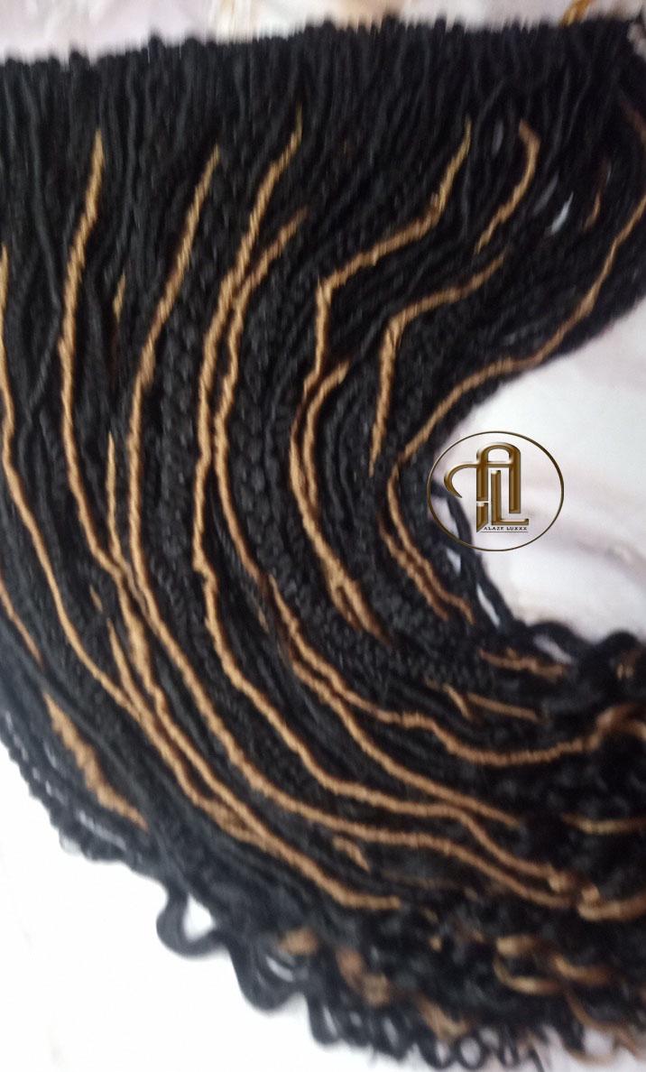 Hippy Black Honey Blonde 27 Single Ended SE 75 Piece Set Kit Goth Mixed Soft Witch Boho Dread Braid Hair Wraps Extensions Textured
