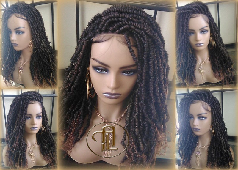 Passion Twist Short 14in Lace Closure 1B 30 Brown Mini Small Fluffy Irregular Bomb Gypsy Bohemian Boho Water Wave Hair Passion twist hair