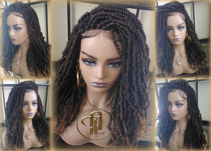 Passion Twist Short 14in Lace Closure 1B 30 Brown Mini Small Fluffy Irregular Bomb Gypsy Bohemian Boho Water Wave Hair Passion twist hair