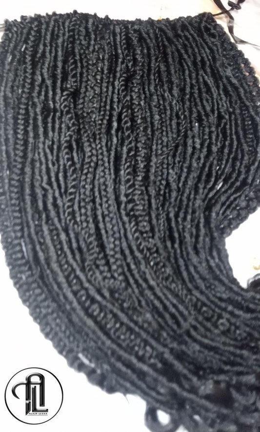 Hair Extensions Wavy Curly SE 75 Piece Kit Goth Mixed  Witch Boho Dread Braid Hair Textured Nordic Black Dreadlock 1b braids twist plaits