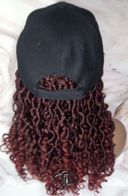 Goddess Locs Braid Wig Hat Baseball Cap 350 Ombre Mermaid Boho curly bohemian Gradient Hair Short Curly 14 16 in Hat Wig Gym Braided Hat Wig