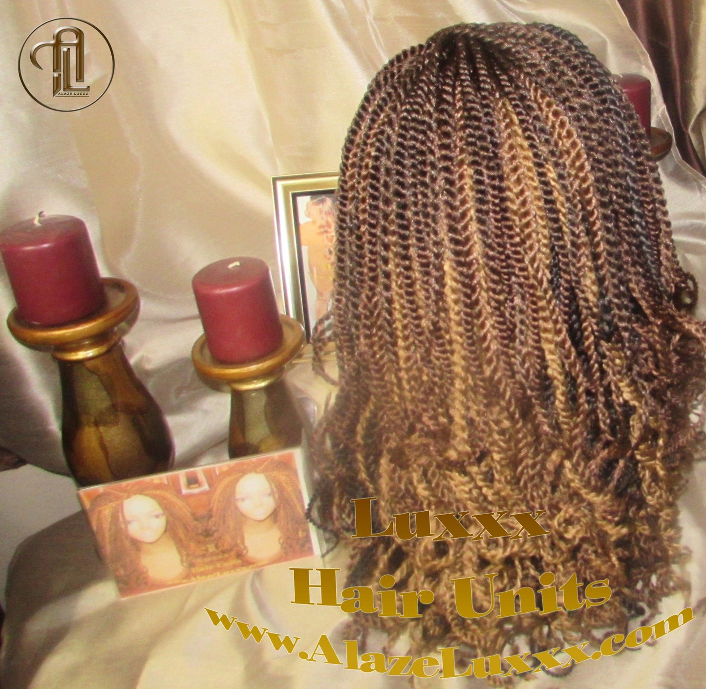Soft Curly Kinky Twist Wig Unit Ready2Ship: 14/16' Chocolate Brown 4/27/30  2tone Alopecia Natural Kinky Marley Crochet Braided Braiding